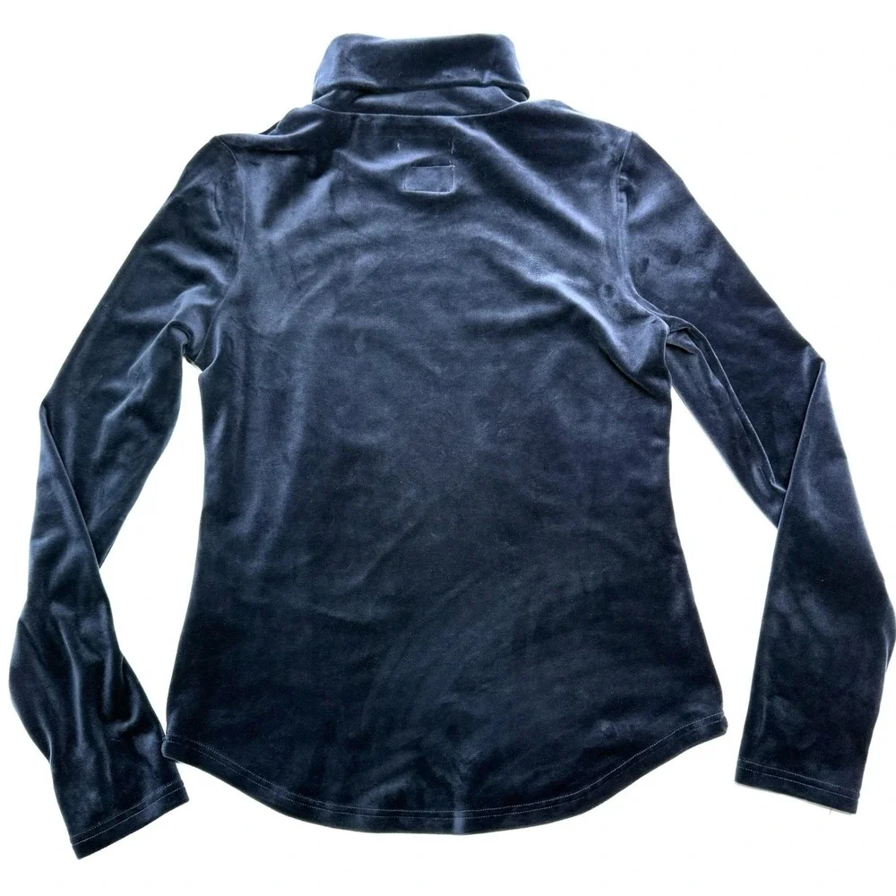 Horze Womens‎ Turtleneck Long Sleeved Lilia Velvet Shirt 10 Dark Navy Equestrian